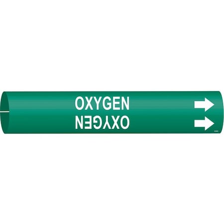 Brady Pipe Marker, Oxygen, 2 13/16in H, 2 4/5in W 4106-D