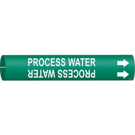 Brady Pipe Marker, Process Water, Grn, 4 to 6 In 4113-D