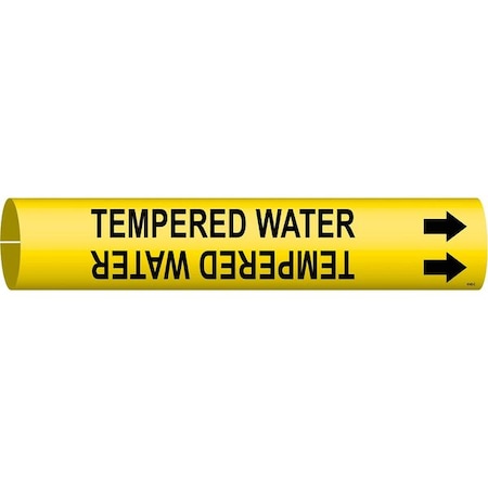 Brady Pipe Marker, TempeR Water, 2-1/2to3-7/8 In, 4140-C 4140-C