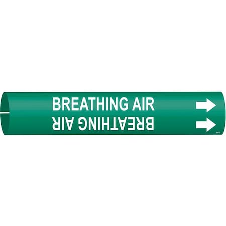 Brady Pipe Mrkr, Breathing Air, 2-1/2to3-7/8 In, 4167-C 4167-C