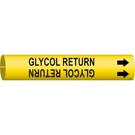 Brady Pipe Marker, Glycol Return, Yel, 4 to 6 In 4189-D