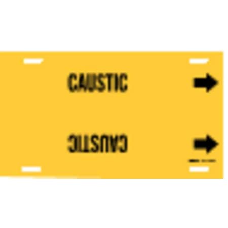 Brady Pipe Marker, Caustic, Yellow, 8 to 9-7/8 In 4020-G