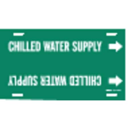 Brady Pipe Mrkr, Chilled Water Supply, 6 to7-7/8 4024-F