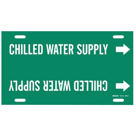Brady Pipe Mrkr, Chilled Water Supply, 8 to9-7/8 4024-G