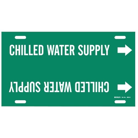 Brady Pipe Mrkr, Chilled Water Supply, 10to15 In 4024-H