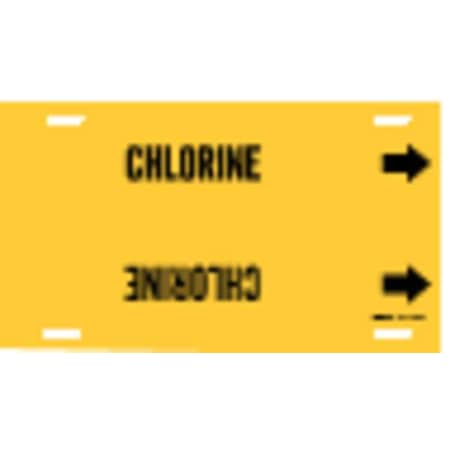 Brady Pipe Marker, Chlorine, Yel, 6 to 7-7/8 In 4025-F