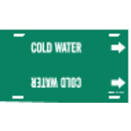 Brady Pipe Marker, Cold Water, Green, 10 to 15 In 4029-H