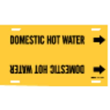 Brady Pipe Mrkr, Domestic Hot Water, 8to9-7/8 In, 4051-G 4051-G