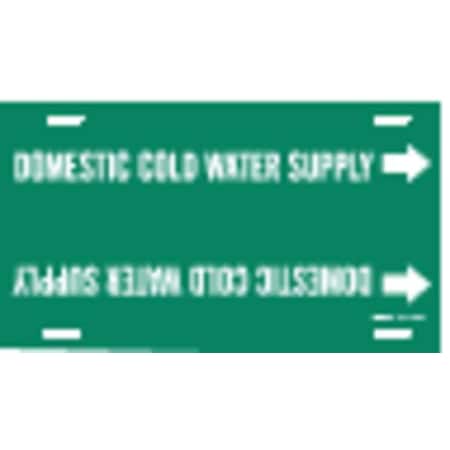 Brady Pipe Marker, Domestic Cold Water Supply, 4050-G 4050-G