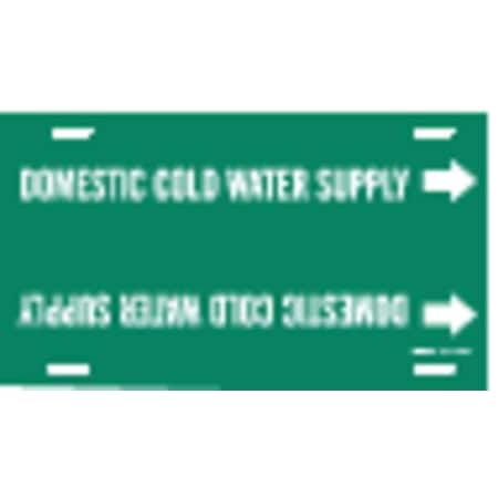 Brady Pipe Marker, Domestic Cold Water Supply, 4050-H 4050-H