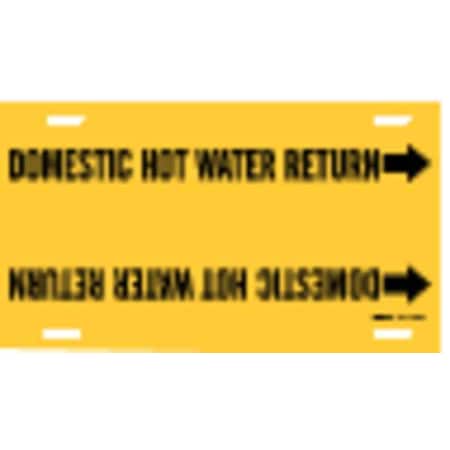 Brady Pipe Marker, Domestic Hot Water Return, Y, 4052-F 4052-F