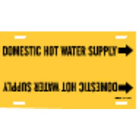 Brady Pipe Marker, Domestic Hot Water Supply, Y, 4053-F 4053-F
