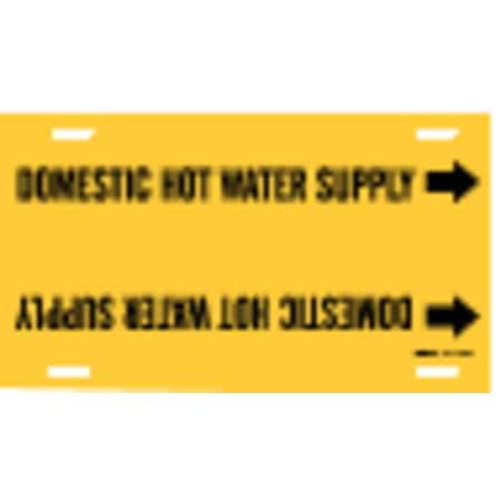 Brady Pipe Marker, Domestic Hot Water Supply, Y, 4053-G 4053-G