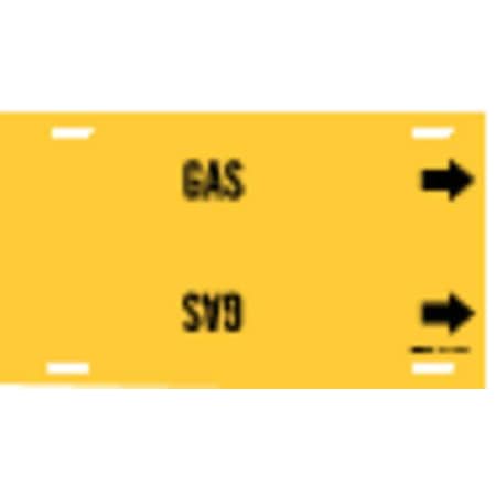 Brady Pipe Marker, Gas, Yellow, 10 to 15 In 4067-H