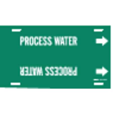Brady Pipe Marker, Process Water, Gn, 6to7-7/8 In 4113-F
