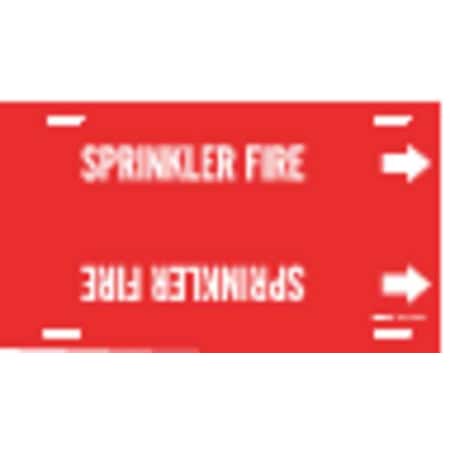 Brady Pipe Marker, Sprinkler Fire, R, 6to7-7/8 In 4127-F