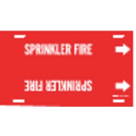 Brady Pipe Marker, Sprinkler Fire, R, 8to9-7/8 In 4127-G
