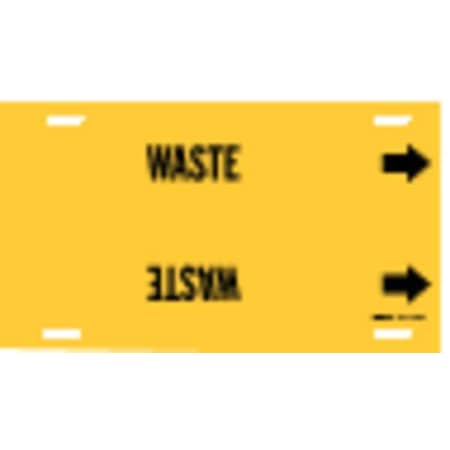 Brady Pipe Marker, Waste, Yellow, 8 to 9-7/8 In 4151-G