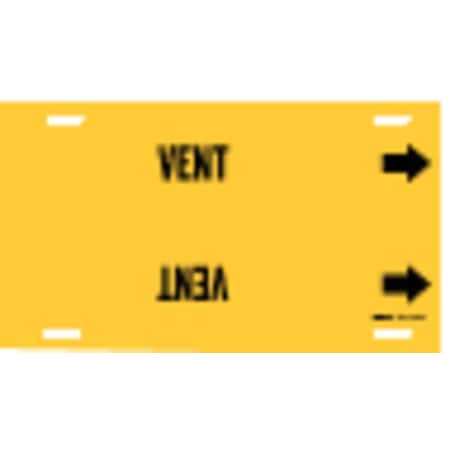 Brady Pipe Marker, Vent, Yellow, 8 to 9-7/8 In 4148-G