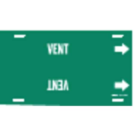 Brady Pipe Marker, Vent, Green, 6 to 7-7/8 In 4150-F
