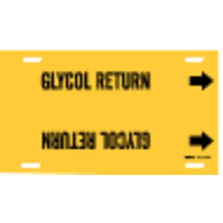 Brady Pipe Marker, Glycol Return, Y, 6 to7-7/8 In 4189-F