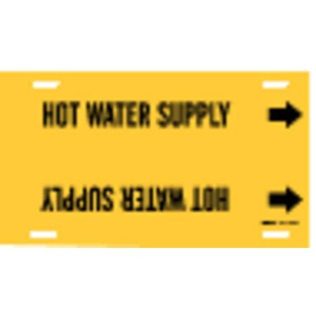 Brady Pipe Marker, Hot Water Supply, 8to9-7/8 In 4082-G