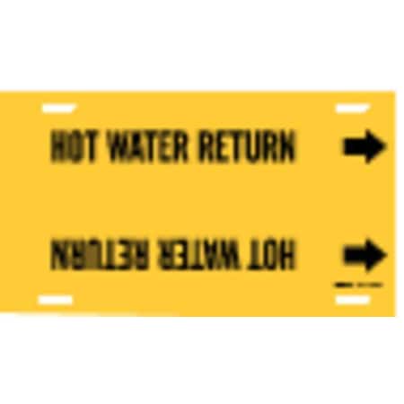 Brady Pipe Marker, Hot Water Return, Y, 10to15 In 4081-H
