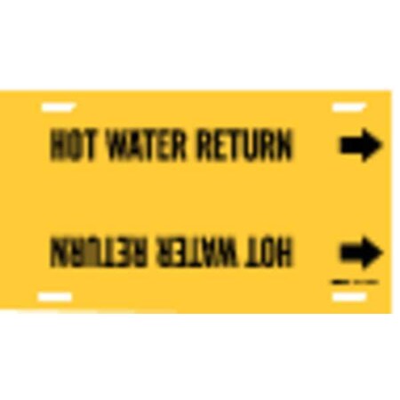 Brady Pipe Marker, Hot Water Return, 8to9-7/8 In, 4081-G 4081-G