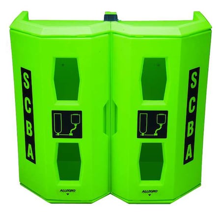 Allegro Industries Hi-Viz Green Dual SCBA Wall Case 4350
