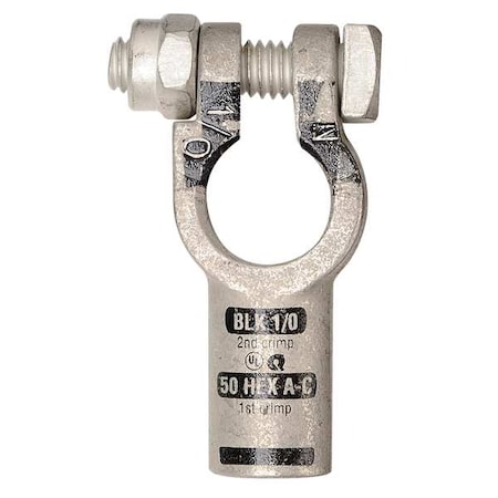 Quickcable Straight Terminal, 1/0 ga., Black, Neg 4010-525-001N