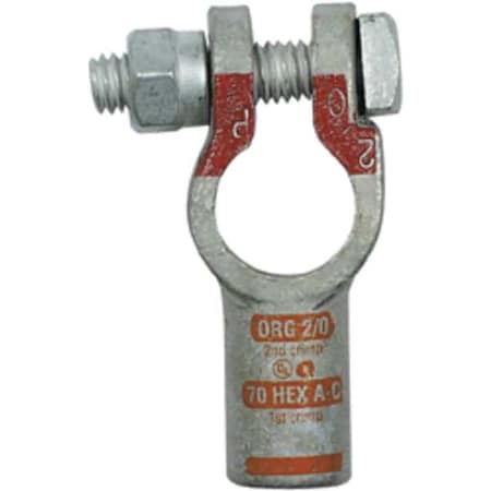 Quickcable Straight Terminal, 2/0 ga., Orange, Pos 4020-525-001P