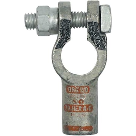 Quickcable Straight Terminal, 2/0 ga., Orange, Neg 4020-525-001N