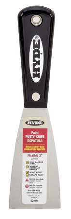 HYDE Putty Knife, Flexible, 2", Carbon Steel 02250