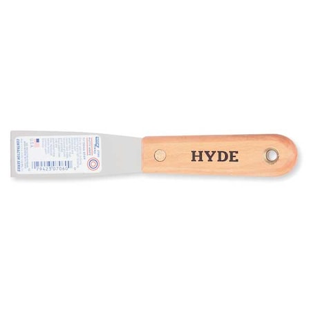 HYDE Putty Knife, Stiff, 1-1/4", Carbon Steel 07060