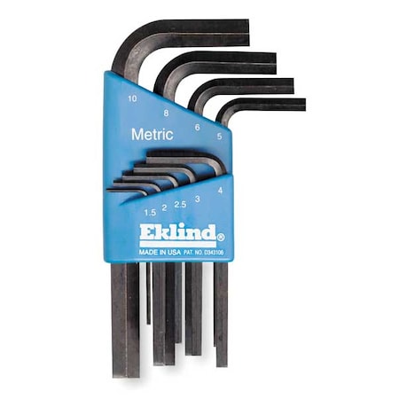 Eklind 9 Piece Metric L-Shape Hex Key Set, 10509 10509