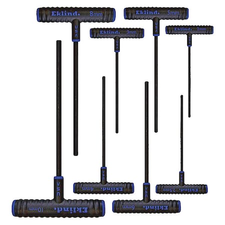Eklind 8 Piece Metric T-Shape Hex Key Set, 64908 64908