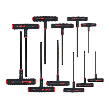 Eklind 11 Piece SAE T-Shape Hex Key Set, 60811 60811