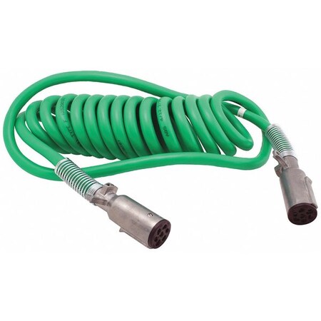 Zoro Select ABS Power Cable, 7-Way, Coiled, 15 Ft L 5LNF0