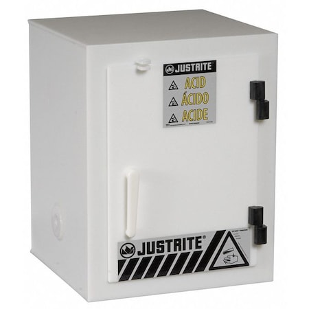 Justrite Hazardous Material Storage Cabinet, 4 gal, 0 Shelves, Polyethylene, 17 in W x 22 in H x 17 in D 24004