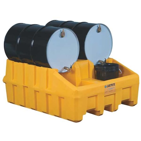 Zoro Select Drum Management System Base Module, Dispensing Well, Forklift Channels, Polyethylene, Yellow - 28666 28666