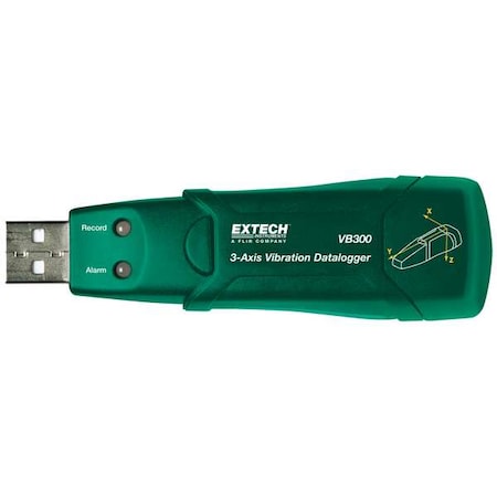 Extech Data Logger, 3 Axis Vibration, USB VB300
