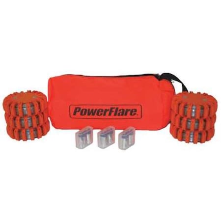 Powerflare LED Road Flare, Orange (Bag), Amber (LED), Orange (Shell), 4 in Length SP6O-A-O