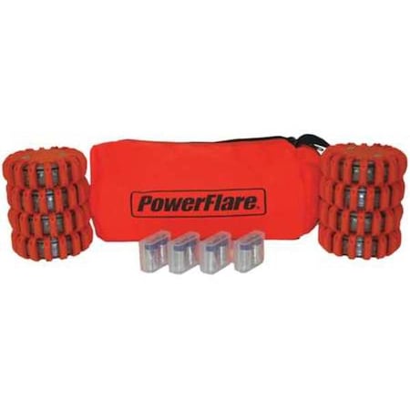 Powerflare LED Road Flare, Orange (Bag), Red/Amber (LED), Orange (Shell), 4 in Length SP8O-RA-O