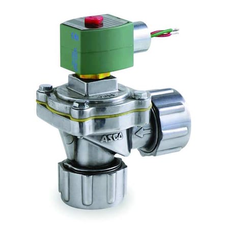 Asco Solenoid Valve, 2-Way, 2-Position, Normally Closed, 3/4 in Pipe Size, 120V AC, Dust Collector, NBR 8353G052