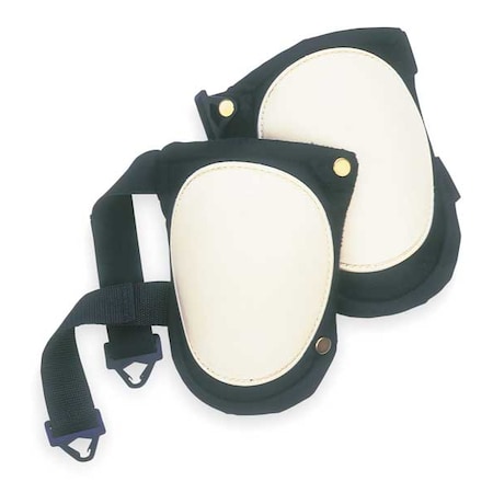 Clc Work Gear Knee Pad, Flexible, Foam Pad, Plastic Cap, Quick Release Buckle Closure, 2 Straps, Black, White V236