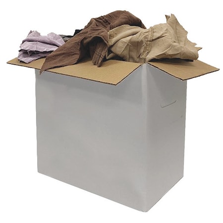 Zoro Select Reclaimed Corduroy Cloth Rag 25 lb. Varies Sizes, Assorted 5LVD7