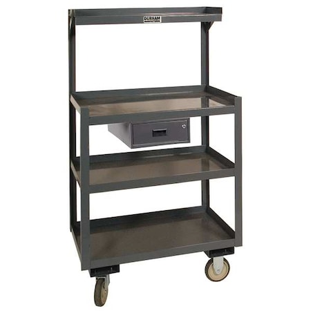 Zoro Select Steel Cart, 1200 Lbs, 4 Shelves, 1 Drawer PSD-2430-4-D-95