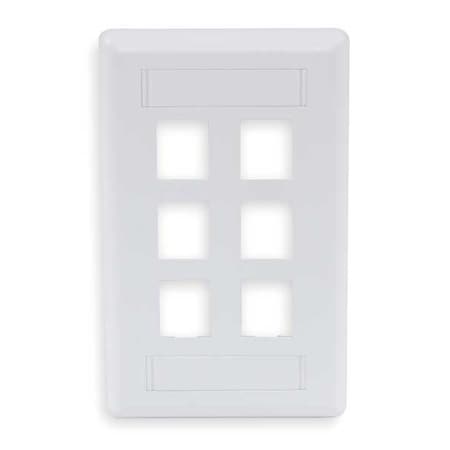 Hubbell Premise Wiring Wall Plate, 6 Port IFP16W