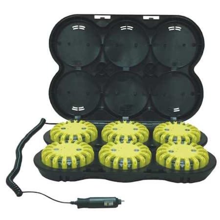 Powerflare LED Road Flare Kit, Amber (LED), Yellow (Shell), 4 in Length PF6P-210R-A-Y
