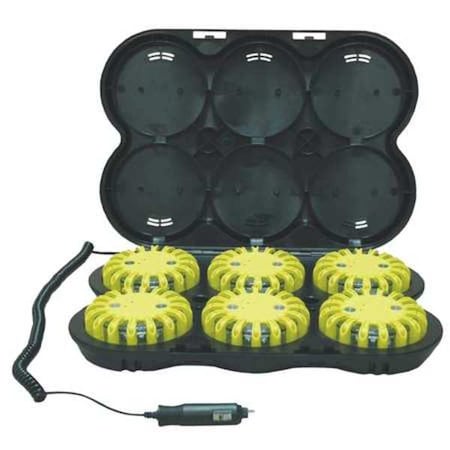 Powerflare LED Road Flare Kit, Blue (LED), Yellow (Shell), 4 in Length PF6P-210R-B-Y